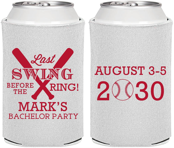 Personalized Bachelor Party Can Coolers - Baseball | 40086