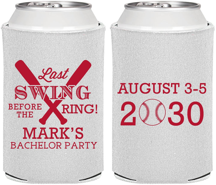 Personalized Bachelor Party Can Coolers - Baseball | 40086