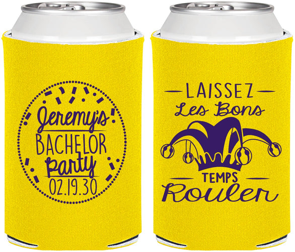 Personalized Bachelor Party Can Coolers - Mardi Gras | 40090