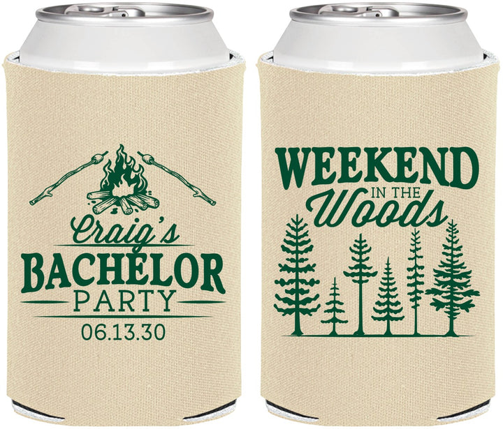 Personalized Bachelor Party Can Coolers - Camping | 40093
