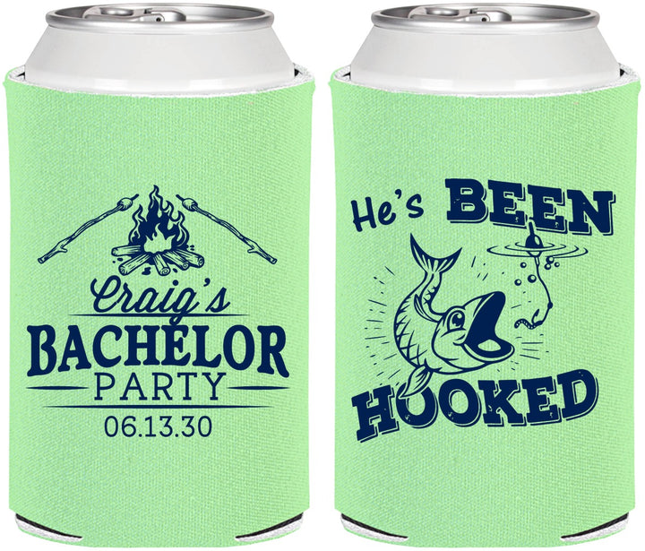 Personalized Bachelor Party Can Coolers - Fishing Hooked | 40096
