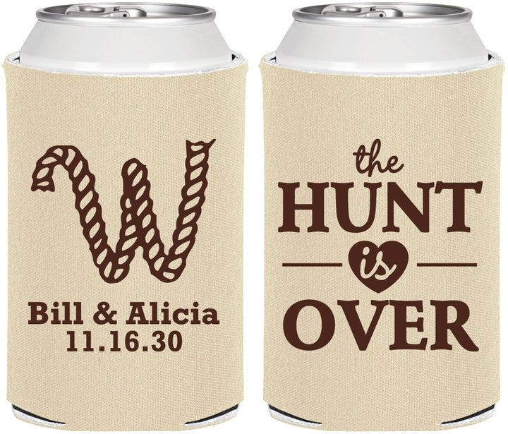 Personalized Wedding Can Coolers - Monogram Hunt Is Over | 406