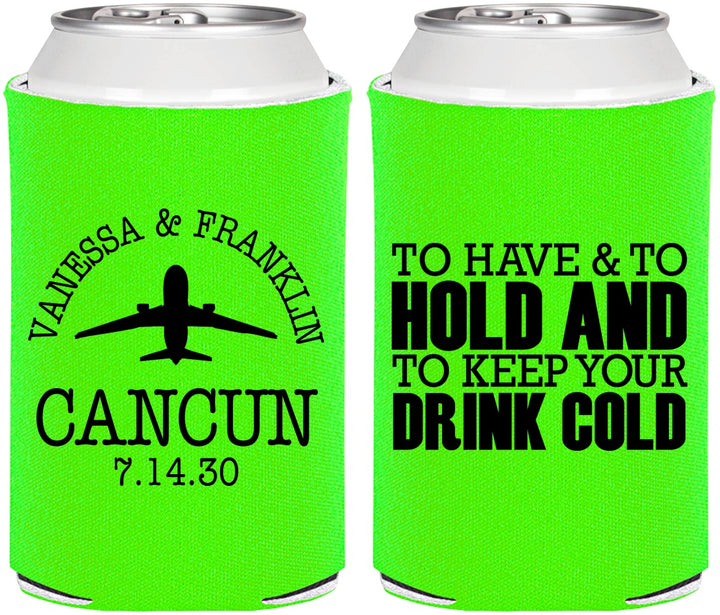 Personalized Wedding Can Coolers - To Have And To Hold | 408