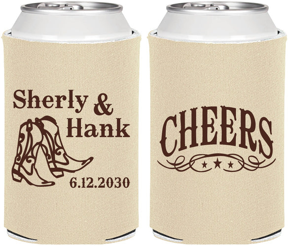 Personalized Wedding Can Coolers - Cheers Cowboy | 411