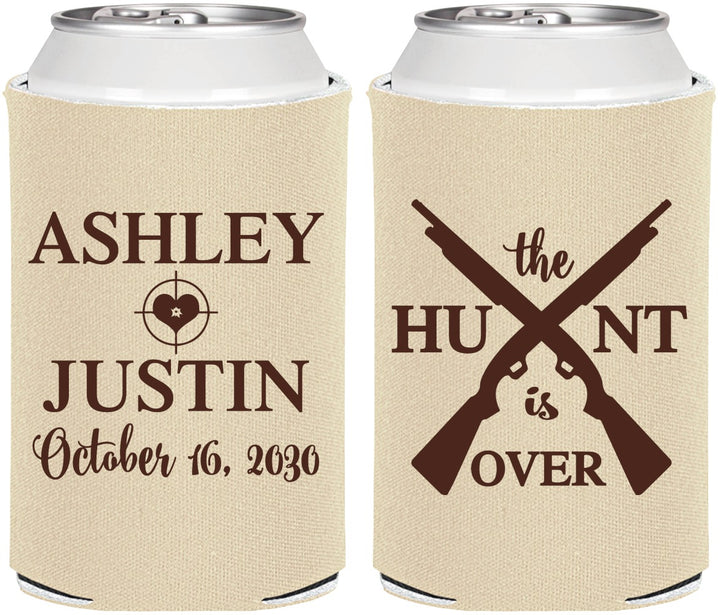 Personalized Wedding Can Coolers - The Hunt Is Over | 412