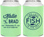 Personalized Wedding Can Coolers - Two Less Fish In The Sea | 421
