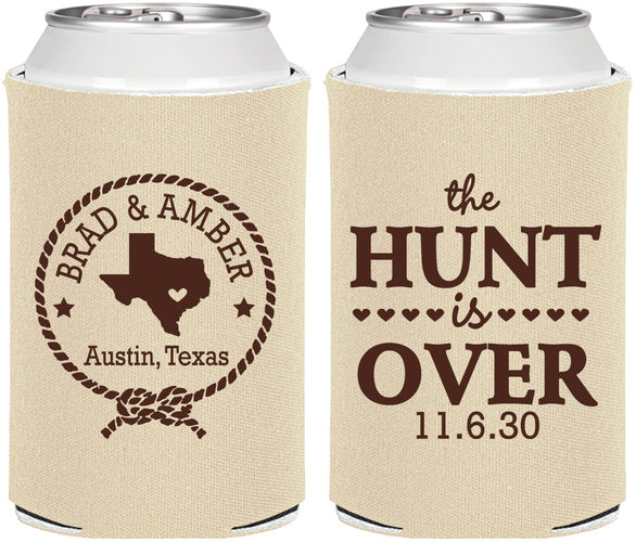 Personalized Wedding Can Coolers - The Hunt Is Over | 426