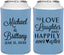 Personalized Wedding Can Coolers - Love Laughter Happily | 432