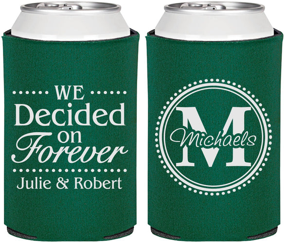 Personalized Wedding Can Coolers - Monogram | 435