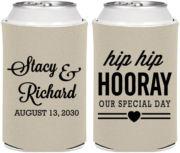 Personalized Wedding Can Coolers - Hip Hop Hooray | 436