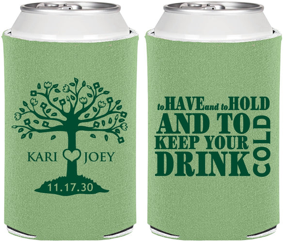 Personalized Wedding Can Coolers - To Have And To Hold | 438