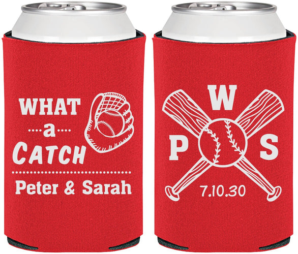 Personalized Wedding Can Coolers - Baseball | 443