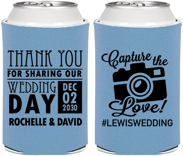 Personalized Wedding Can Coolers - Capture The Love | 444