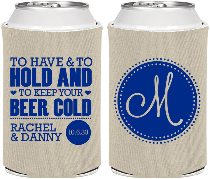 Personalized Wedding Can Coolers - Monogrammed | 450