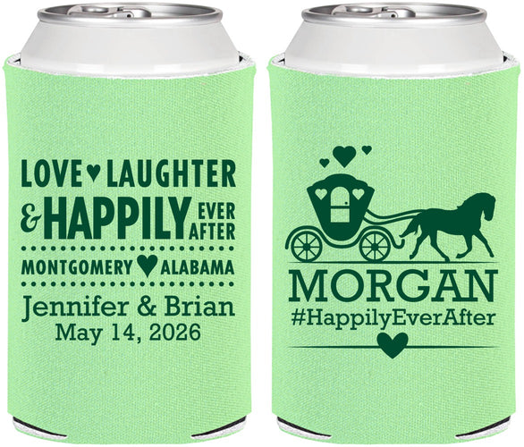 Personalized Wedding Can Coolers - Happily Ever After | 452