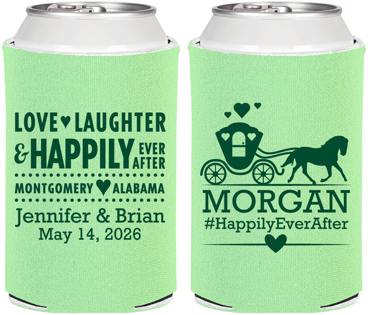 Personalized Wedding Can Coolers - Happily Ever After | 452