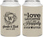 Personalized Wedding Can Coolers - Love Laughter Happily | 461