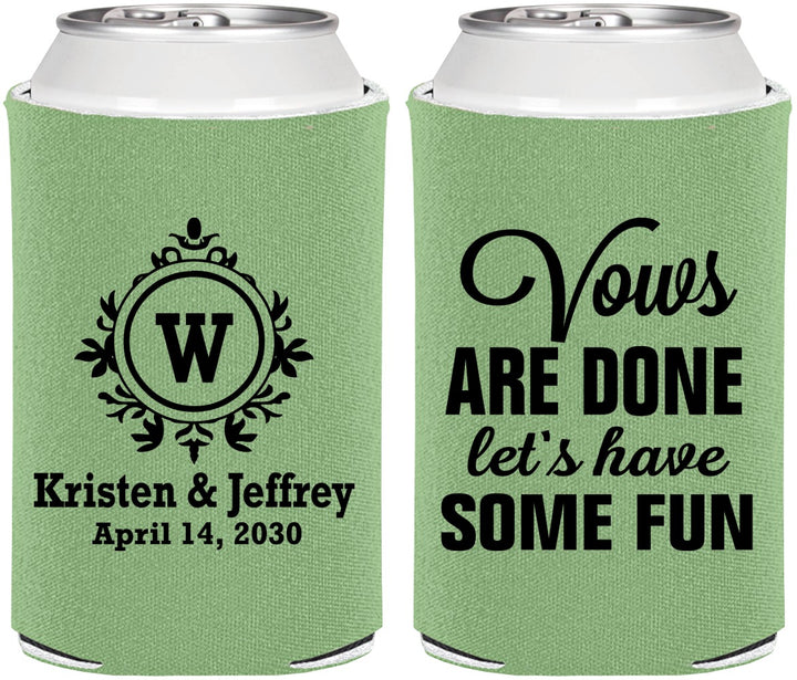 Personalized Wedding Can Coolers - Monogrammed | 462
