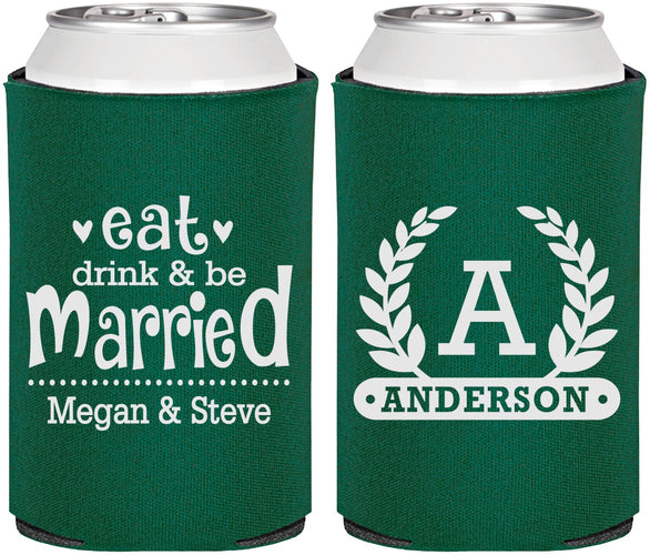 Personalized Wedding Can Coolers - Monogram | 464