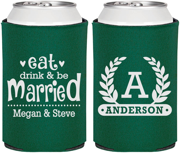 Personalized Wedding Can Coolers - Monogram | 464