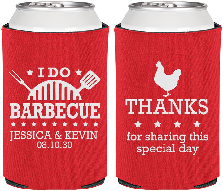 Personalized Wedding Can Coolers - I Do Barbecue Bbq | 469