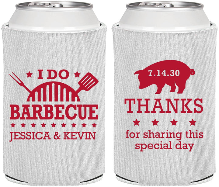 Personalized Wedding Can Coolers - I Do Barbecue Bbq | 470