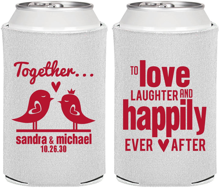 Personalized Wedding Can Coolers - Happily Ever After | 480