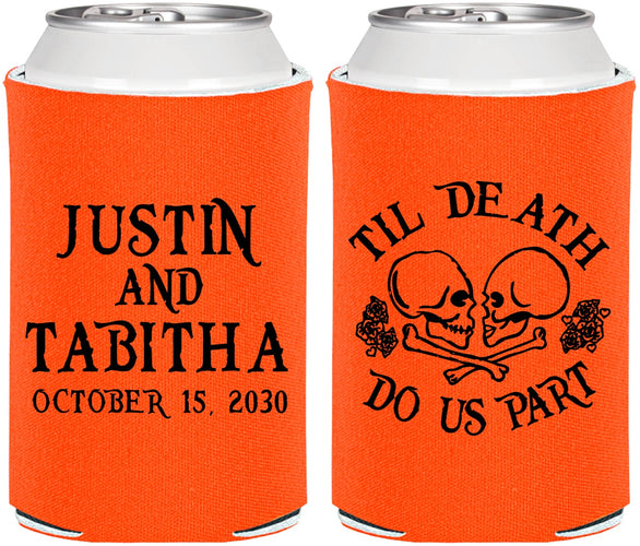 Personalized Wedding Can Coolers - Til Death Do Us Part | 485