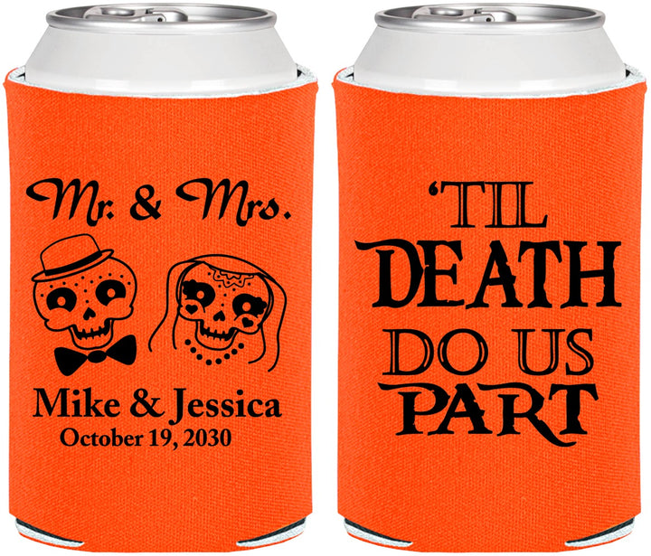 Personalized Wedding Can Coolers - Til Death Do Us Part | 487