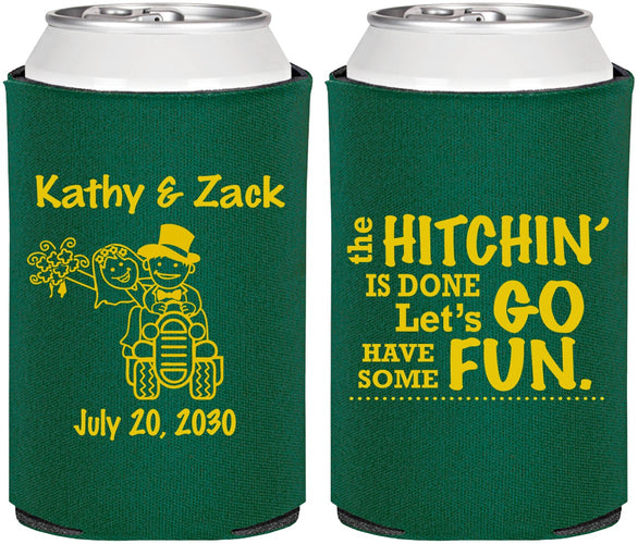 Personalized Wedding Can Coolers - Tractor Hitchin | 489