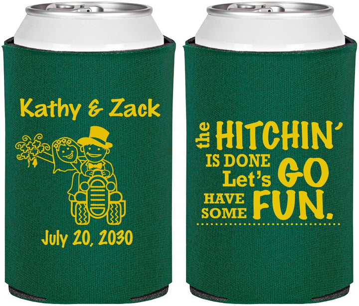 Personalized Wedding Can Coolers - Tractor Hitchin | 489