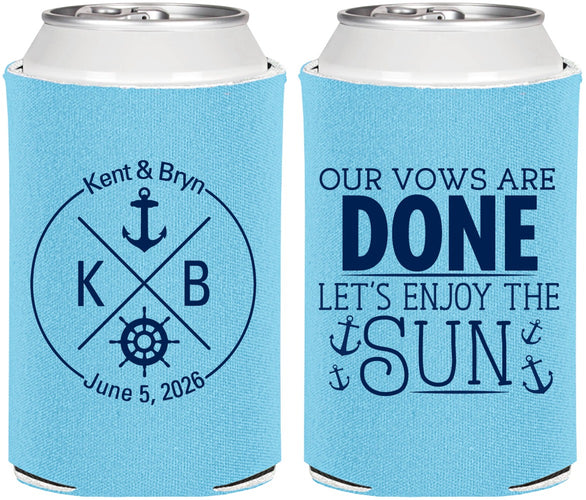 Personalized Wedding Can Coolers - Nautical | 495