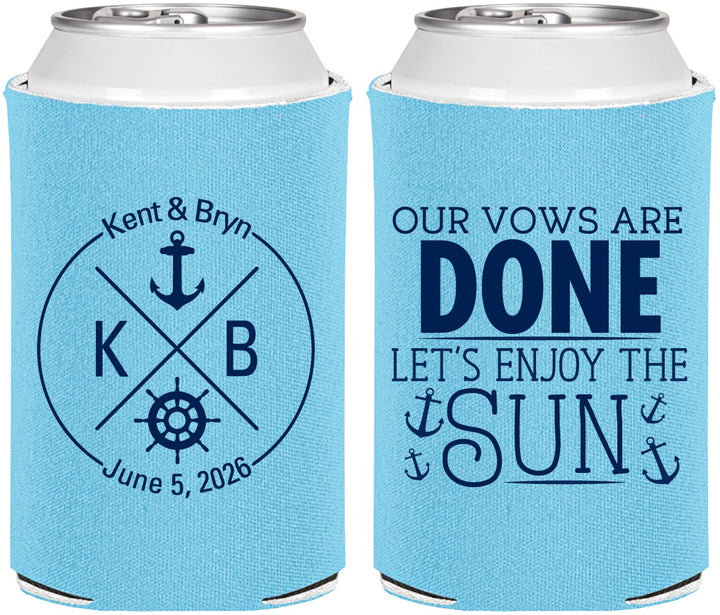 Personalized Wedding Can Coolers - Nautical | 495