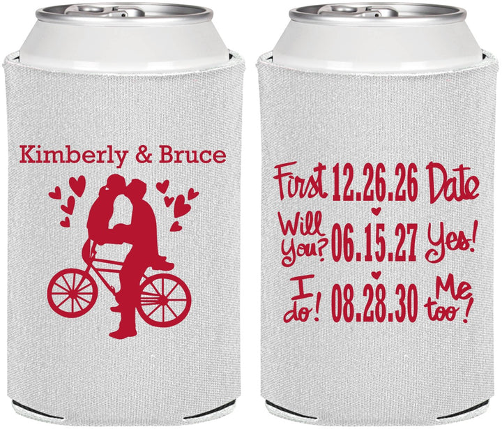 Personalized Wedding Can Coolers - First Date Will You I Do | 497