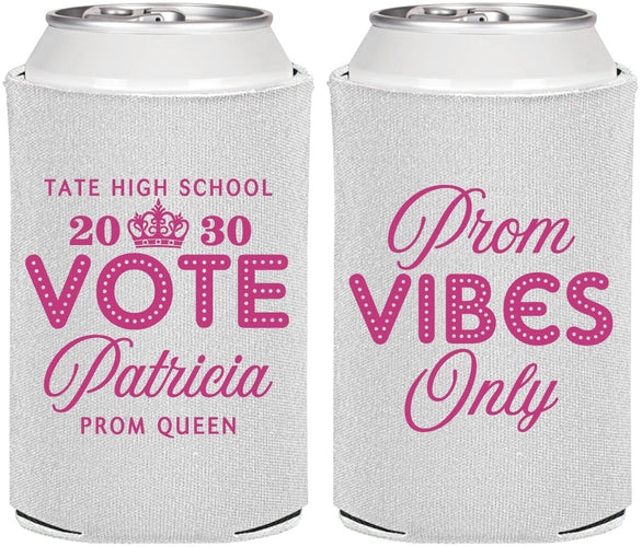 Personalized Prom Can Coolers - Queen Vote | 50017