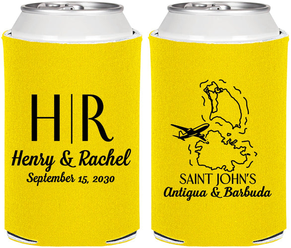 Personalized Wedding Can Coolers - Antigua And Barbuda | 502