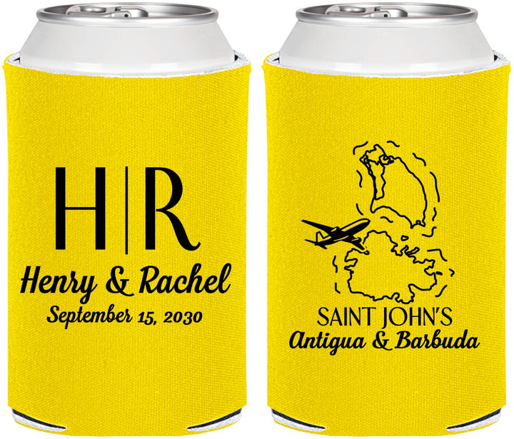 Personalized Wedding Can Coolers - Antigua And Barbuda | 502