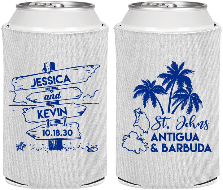 Personalized Wedding Can Coolers - Antigua And Barbuda | 503
