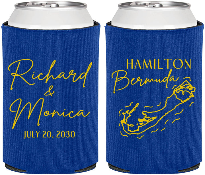Personalized Wedding Can Coolers - Bermuda | 512