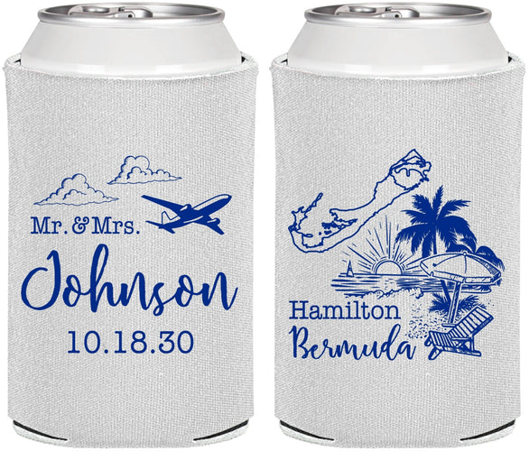Personalized Wedding Can Coolers - Bermuda | 513