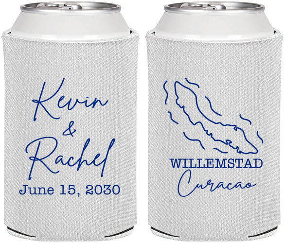 Personalized Wedding Can Coolers - Curacao | 520