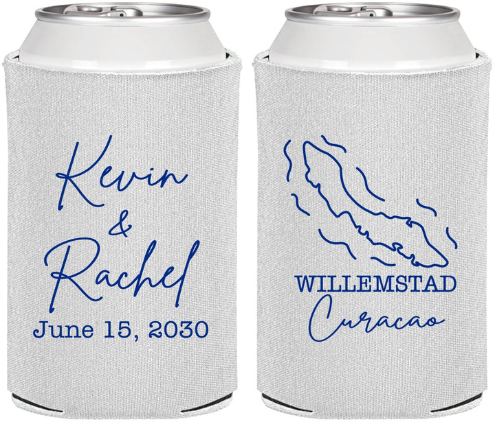 Personalized Wedding Can Coolers - Curacao | 520