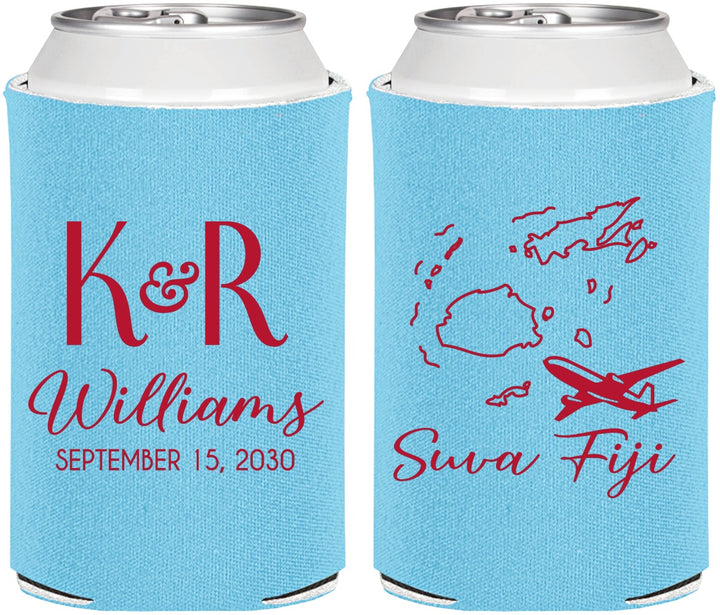 Personalized Wedding Can Coolers - Fiji | 524