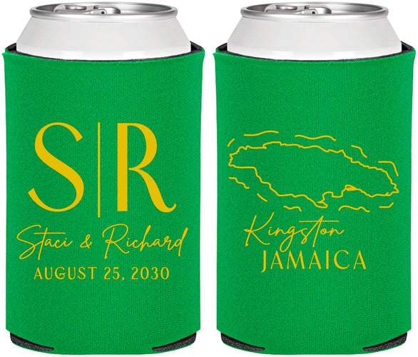 Personalized Wedding Can Coolers - Jamaica | 530