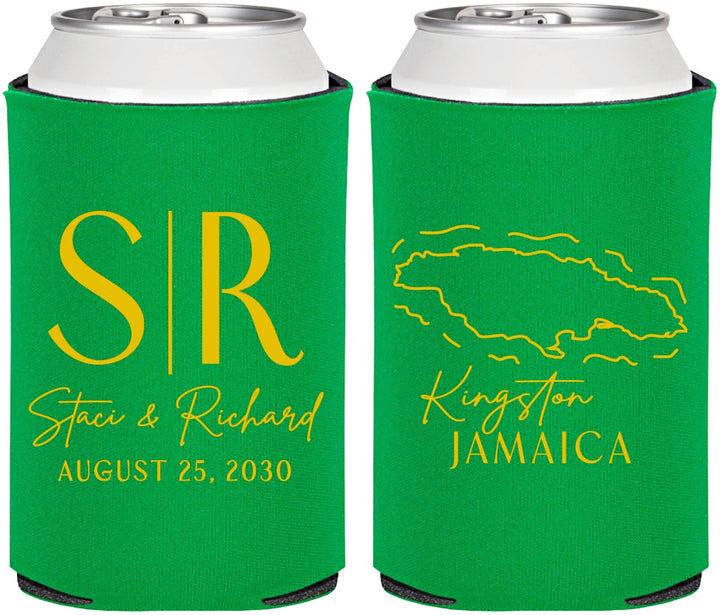 Personalized Wedding Can Coolers - Jamaica | 530