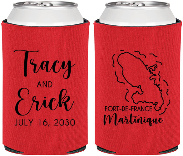 Personalized Wedding Can Coolers - Martinique | 532