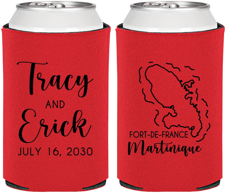 Personalized Wedding Can Coolers - Martinique | 532
