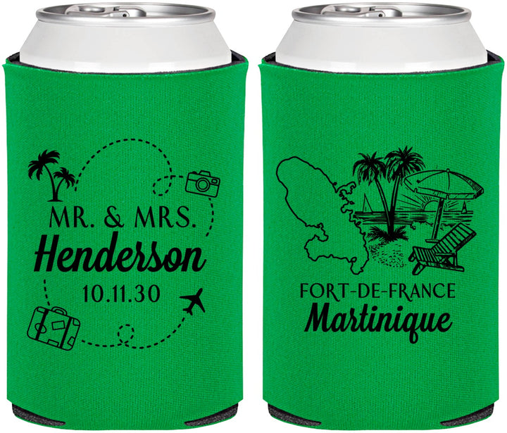 Personalized Wedding Can Coolers - Martinique | 533