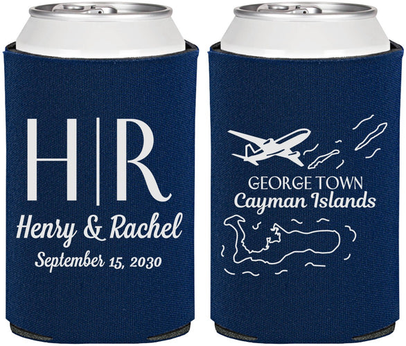 Personalized Wedding Can Coolers - Cayman Island | 544