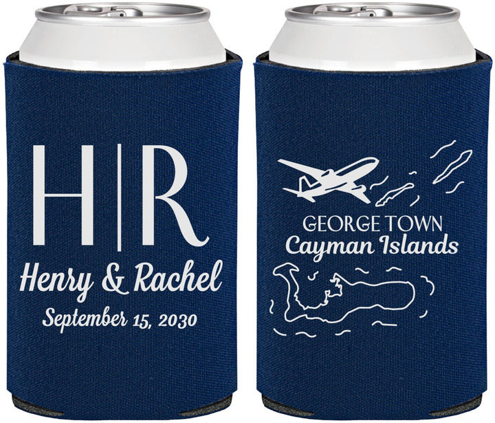 Personalized Wedding Can Coolers - Cayman Island | 544